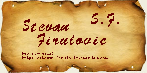 Stevan Firulović vizit kartica